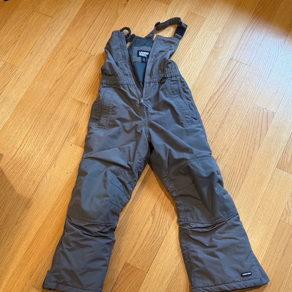 Lands' End Charcoal Snow Bib Overalls